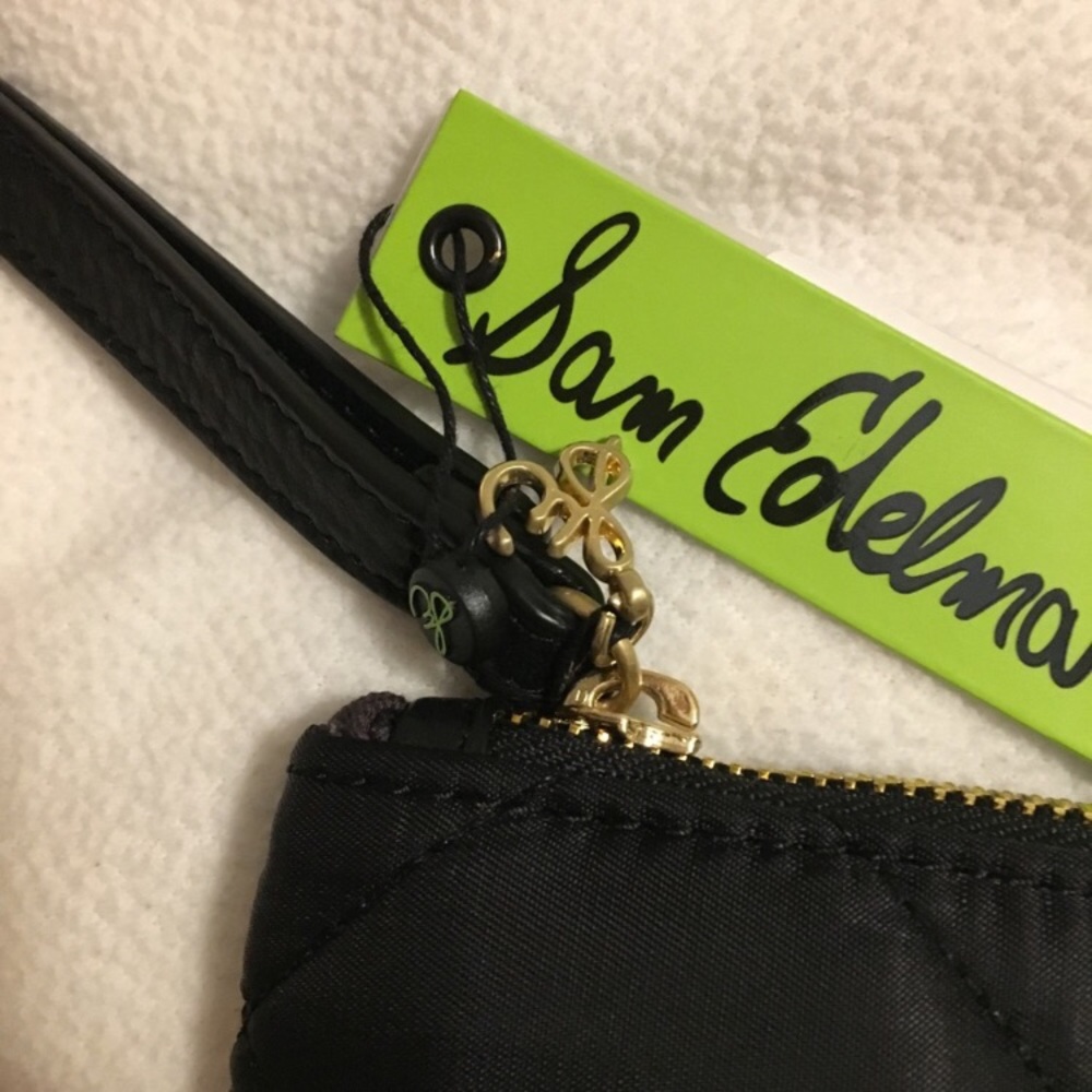 NWT Sam Edelman | Carly Black Nylon LOVE Clutch - Picture 5 of 5